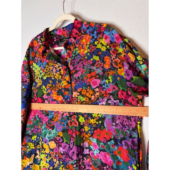 STINE GOYA NEVA Tencel 60s Floral Print High Neck Dress Size M - Picture 10 of 12